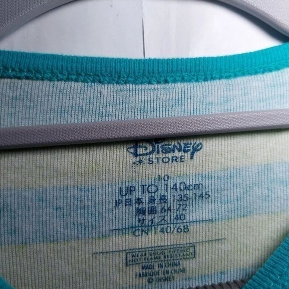 Disney Shirt Girls 10 Blue Stitch Character Graphic Sleepwear Lounge Long Sleeve